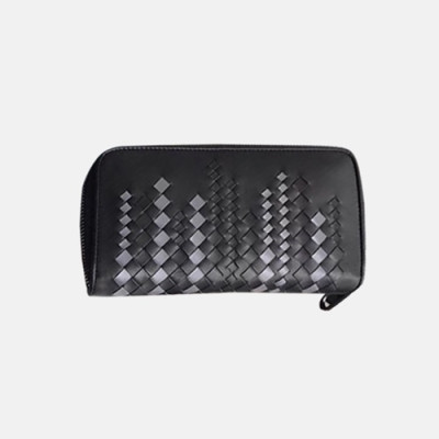 Bottega Veneta 2019 Zip Round Wallet - 보테가베네타 남여공용 지퍼 라운드 장지갑 344679-BVW0105,19cm.블랙