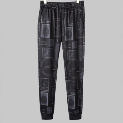 Versace 2019 Mens Logo Casual Cotton Training Pants - 베르사체 남성 로고 캐쥬얼 코튼 트레이닝 팬츠 Ver0243x.Size(29 - 38).블랙