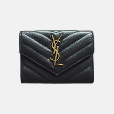 Saint Laurent 2019 Ladies  Wallet 414404 - 입생로랑 여성용 반지갑 SLW0003. 13CM.블랙