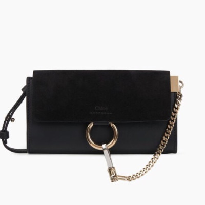 Chole 2019 Faye Leather Shoulder Bag, 24cm -  끌로에 2019 페이 레더 숄더백,CLB0060,24cm,블랙