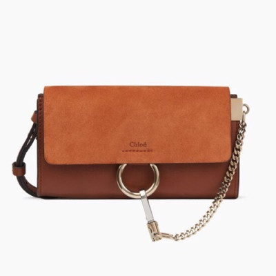 Chole 2019 Faye Leather Shoulder Bag, 24cm -  끌로에 2019 페이 레더 숄더백,CLB0063,24cm,브라운