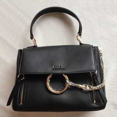 Chole 2019 Faye Leather Tote Shoulder Bag, 28cm -  끌로에 2019 페이 레더 토트 숄더백,CLB0073,28cm,블랙