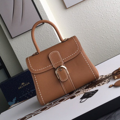 [베이직 아이템]Delvaux 2019 Leather Tote Shoulder Bag,28 CM - 델보 2019 레더 토트 숄더백,DVB0104.28 CM,브라운