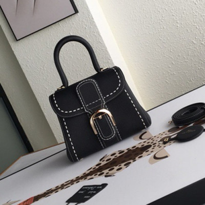 Delvaux 2019 Leather Tote Shoulder Bag,20CM - 델보 2019 레더 토트 숄더백,DVB0129.20CM,블랙