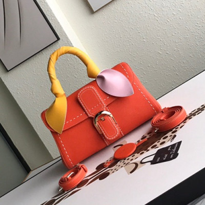 Delvaux 2019 Leather Tote Shoulder Bag,28s CM - 델보 2019 레더 토트 숄더백,DVB0133.28s CM,오렌지