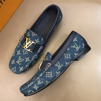 Louis Vuitton 2019 Mens Initial Metal Logo Denim Loafer  - 루이비통 남성 이니셜 메탈 로고 데님 로퍼 Lou01088x.Size(240 - 270).블루