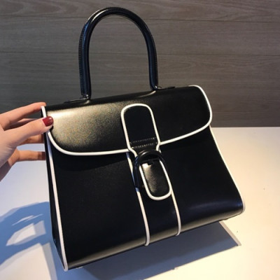 Delvaux 2019 Brillant Leather Tote Shoulder Bag,28 CM - 델보 2019 브리앙 레더 토트 숄더백,DVB0217.28 CM,블랙