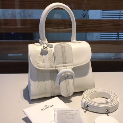 Delvaux 2019 Brillant Leather Tote Shoulder Bag,20CM - 델보 2019 브리앙 레더 토트 숄더백,DVB0220.20CM,화이트