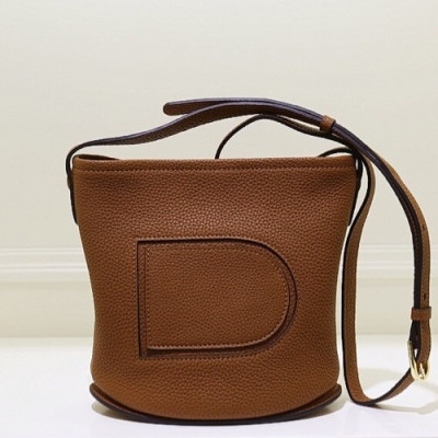 Delvaux 2019 Pin Leather Shoulder Bag,20CM - 델보 2019 핀 레더 숄더백,DVB0259 .20CM,브라운