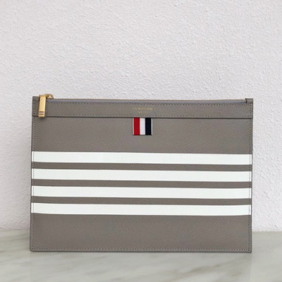 Thom Browne 2019 Leather Clutch Bag ,30/33cm - 톰브라운 2019 레더 남여공용 클러치백 THOB0042,30/33cm,그레이