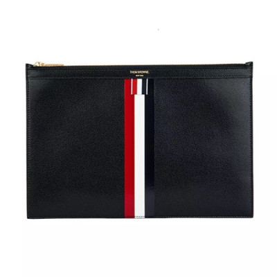 Thom Browne 2019 Leather Clutch Bag ,30/33cm - 톰브라운 2019 레더 남여공용 클러치백 THOB0045,30/33cm,블랙