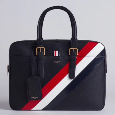 Thom Browne 2019 Leather Mens Business ,38cm - 톰브라운 2019 남성용 레더 서류가방 THOB0056,38cm,블랙