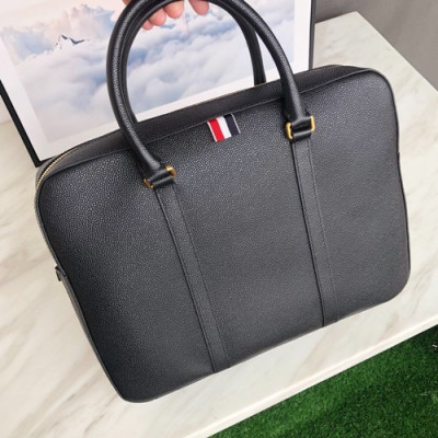 Thom Browne 2019 Leather Mens Business ,37cm - 톰브라운 2019 남성용 레더 서류가방 THOB0058,37cm,블랙