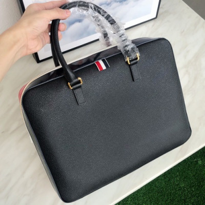 Thom Browne 2019 Leather Mens Business ,37cm - 톰브라운 2019 남성용 레더 서류가방 THOB0060,37cm,블랙