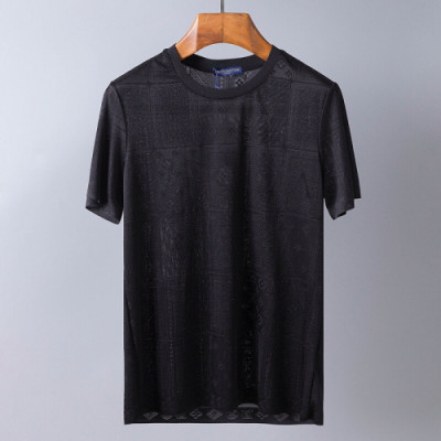 Louis vuitton 2019 Mens Initial Logo Crew-neck Short Sleeved Tshirt - 루이비통 남성 이니셜 로고 크루넥 반팔티 Lou01096x.Size(m - 3xl).블랙