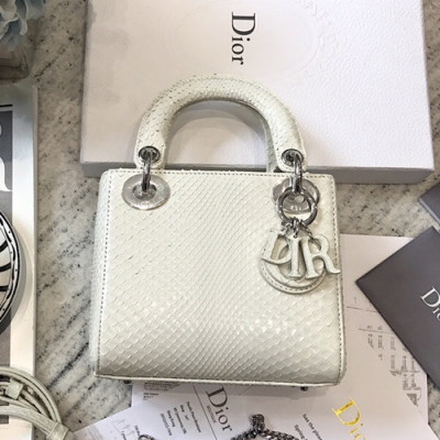 Dior 2019 Lady Dior Mini Tote Shoulder Bag,17CM - 디올 2019 레이디 디올 미니 토트 숄더백 DIOB0053,17CM,크림(은장)