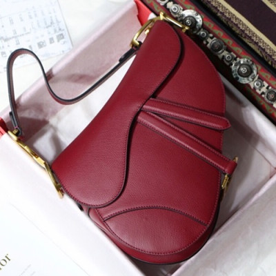 Dior 2019 Leather Saddle Shoulder Bag ,17/25.5CM - 디올 2019 레더 새들 숄더백,DIOB0099,17/25.5CM,레드