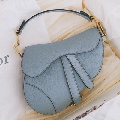 Dior 2019 Leather Saddle Shoulder Bag ,17/25.5CM - 디올 2019 레더 새들 숄더백,DIOB0102,17/25.5CM,스카이블루