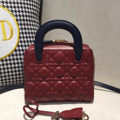 Dior 2019 Leather Tote Shoulder Bag ,19.5CM - 디올 2019 여성용 레더 토트 숄더백 DIOB0190,19.5cm,레드