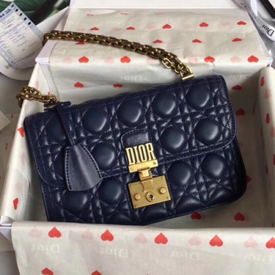 Dior 2019 Addict Leather Chain Shoulder Bag ,24CM - 디올 2019 어딕트 여성용 레더 체인 숄더백 DIOB0192,24cm,네이비