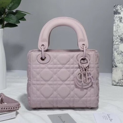 Dior 2019 Ultra-Matte Lady Tote Shoulder Bag,17CM - 디올 2019 울트라 매트 레이디 토트 숄더백 DIOB0230,17CM,연퍼플핑크