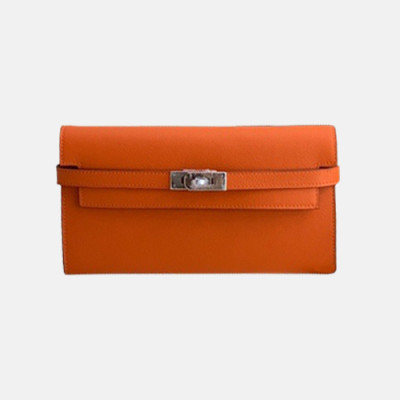 [매장판]Hermes 2019 Kelly Womens  Epsom Leather Wallet - 에르메스 2019 켈리 여성용 엡송 레더 장지갑 HERW0010,오렌지