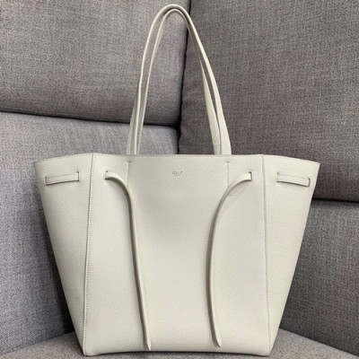 Celine Leather Tote Shoulder Shopper Bag,30CM - 셀린느 레더 토트 숄더 쇼퍼백 ,189023-9,30CM,화이트