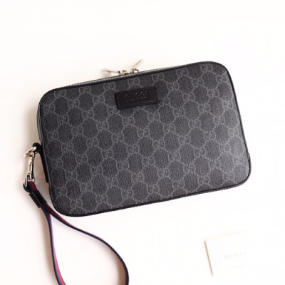 Gucci 2019 Supreme Canvas Clutch Bag,23.5CM - 구찌 2019 수프림 캔버스 남성용 클러치백 495562,GUB0566,23.5cm,블랙