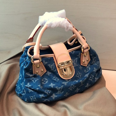 [빈티지]Louis Vuitton 2019 Monogram Pleaty Denim Tote Bag,26cm - 루이비통2019 모노그램 플리티 여성용 데님 토트백 M95020,LOUB1311 ,26cm,블루