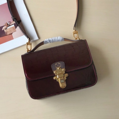 Louis Vuitton 2019 Cherrywood Tote Shoulder Cross Bag,21cm - 루이비통 2019 체리우드 토트 숄더 크로스백 M53632,LOUB1329,21cm,와인