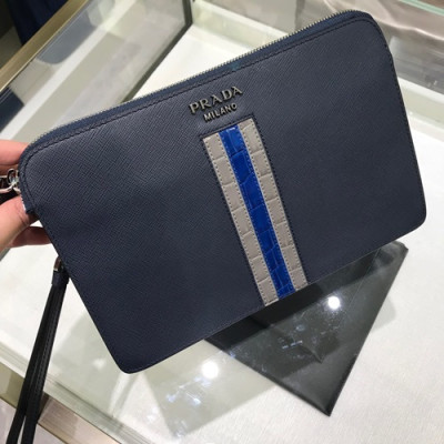 Prada Mens 2019 Clutch Bag ,27CM - 프라다 2019 남성용 클러치백 2VF056-24,27CM,네이비+그레이