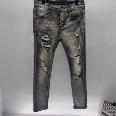 Armani 2019 Mens Steel Logo Slim Fit Denim Pants - 알마니 남성 스틸 로고 슬림핏 데님 팬츠 Arm0220x.Size(29 - 38).블랙