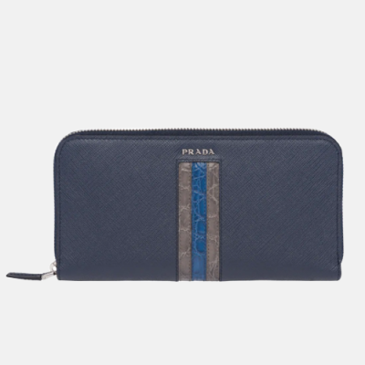 Prada 2019 Mens Saffiano Leather Zip Wallet 2ML317 - 프라다 남성 사피아노 레더 지퍼 장지갑 PRAW0062,20CM, 네이비