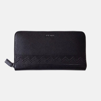 Prada 2019 Mens Saffiano Leather Zip Wallet 2ML317 - 프라다 남성 사피아노 레더 지퍼 장지갑 PRAW0076,20CM, 블랙