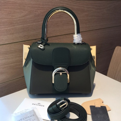 Delvaux 2019 Brillant Leather Tote Shoulder Bag,20CM - 델보 2019 브리앙 레더 토트 숄더백,DVB0274.20CM,다크그린