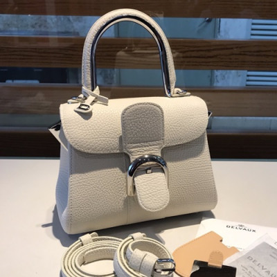 Delvaux 2019 Brillant Leather Tote Shoulder Bag,20CM - 델보 2019 브리앙 레더 토트 숄더백,DVB0276.20CM,화이트