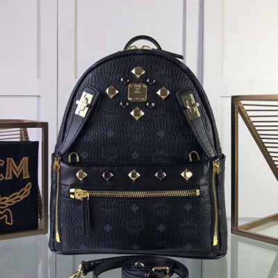 MCM 2019 Dual Stark Visetos Back Pack,26/34cm - 엠씨엠 2019 듀얼 스타크 비세토스 남여공용 백팩 MCMB0170, 26/34cm,블랙