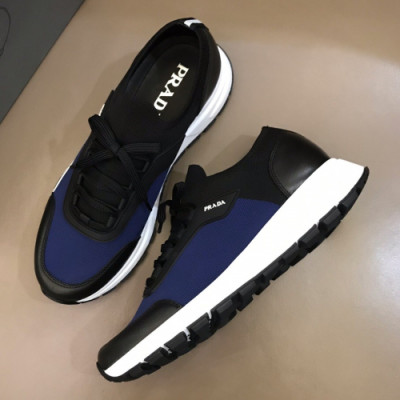 Prada 2019 Mens Casual Logo Leather  Runner  - 프라다 남성 캐쥬얼 로고 레더 러너 Pra0631x.Size(245 - 265).네이비