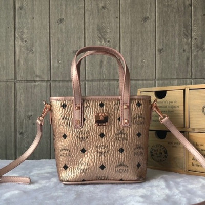 MCM Anya Visetos Mini Tote Shoulder Shopper Bag,18.5cm - 엠씨엠 여성용 Anya 비세토스 미니 토트 숄더 쇼퍼백 MCMB0218, 18.5cm,로즈핑크