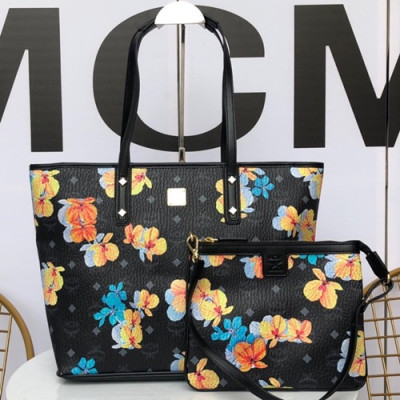 MCM Essential Visetos Tote Shoulder Bag,35cm - 엠씨엠 여성용 에센셜 비세토스 토트 숄더백 MCMB0247, 35cm,블랙