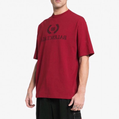 Balenciaga 2019 Mens Oversize Logo Short Sleeved Tshirt - 발렌시아가 남성 오버사이즈 로고 반팔티 Bal0229x.Size(xs - m).레드