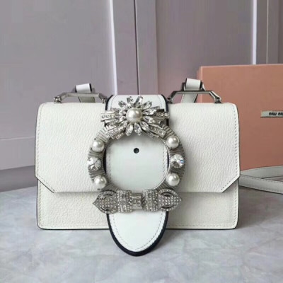 MiuMiu 2019 Lady Shoulder Cross Bag,23cm - 미우미우 2019 레이디 숄더 크로스백,5BH609, MIUB0052 , 23cm,화이트