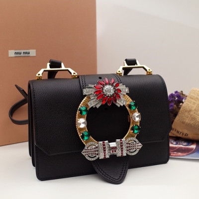 MiuMiu 2019 Lady Shoulder Cross Bag,23cm - 미우미우 2019 레이디 숄더 크로스백,5BH609 , MIUB0056, 23cm,블랙