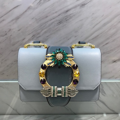 MiuMiu 2019 Lady Shoulder Cross Bag,23cm - 미우미우 2019 레이디 숄더 크로스백,5BH609 , MIUB0057, 23cm,블루