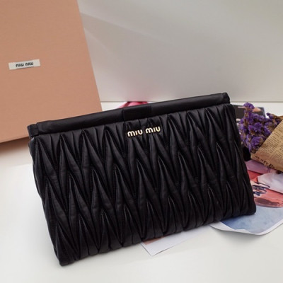 MiuMiu 2019 Women Clutch Bag,28cm - 미우미우 2019 여성용 클러치백,MIUB0083 , 28cm,블랙