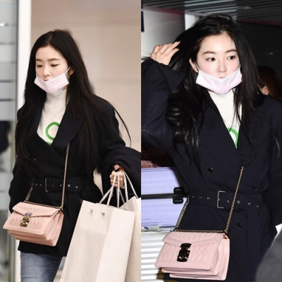 MiuMiu 2019 Chain Shoulder Cross Bag,22cm - 미우미우 2019 체인 숄더 크로스백,5BD083, MIUB0107  , 22cm,핑크 - 아이린