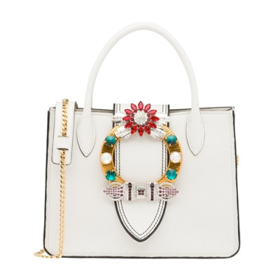 MiuMiu 2019 Lady Tote Shoulder  Bag,24.5cm - 미우미우 2019 레이디 토트 숄더백,5BA043 , MIUB0125, 24.5cm,화이트