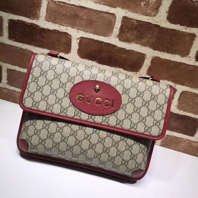 Gucci 2019 GG Supreme Messenger Shoulder Bag,30CM - 구찌 2019 GG 슈프림 남성용 메신저 숄더백 495654,GUB0598,30CM,레드