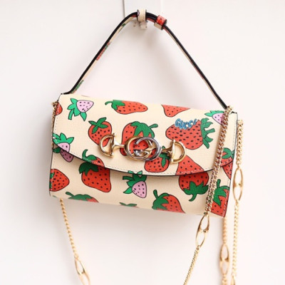 Gucci 2019 Zumi Strawberry Chain Mini Women Tote Shoulder Cross Bag,18.5CM - 구찌 2019 주미 스트로베리 체인 미니 여성용 토트 숄더 크로스백 564718,GUB0650,18.5CM,베이지