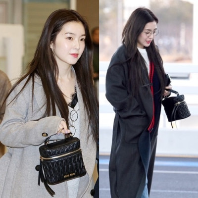 MiuMiu 2019 Matelasse Tote Shoulder Bag,17cm - 미우미우 2019 마틀라세 토트 숄더백,5BH121, MIUB0240, 17cm,블랙 - 아이린